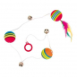 Preview: Trixie 3 Rainbow-Bälle am Gummiband mit Glöckchen