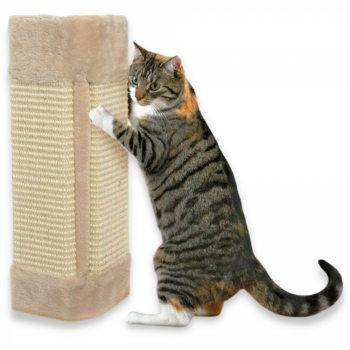 Kratzbrettecke Sisal und Plüsch beige