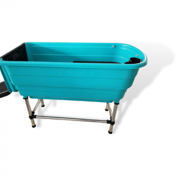 Hundebadewanne - Aluminiumsockel - 124x60 cm - türkis