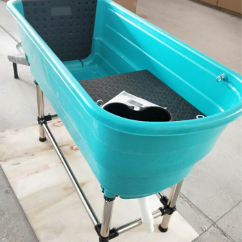 Hundebadewanne - Aluminiumsockel - 124x60 cm - türkis