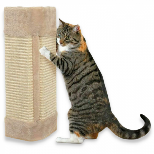 Kratzbrettecke Sisal und Plüsch beige