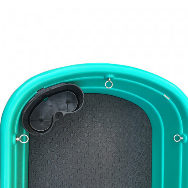 Hundebadewanne - Aluminiumsockel - 124x60 cm - türkis