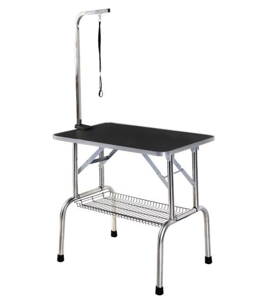 Edelstahl Trimmtisch - Trimmarm mit Trimmschlaufe - 90x60x80 cm